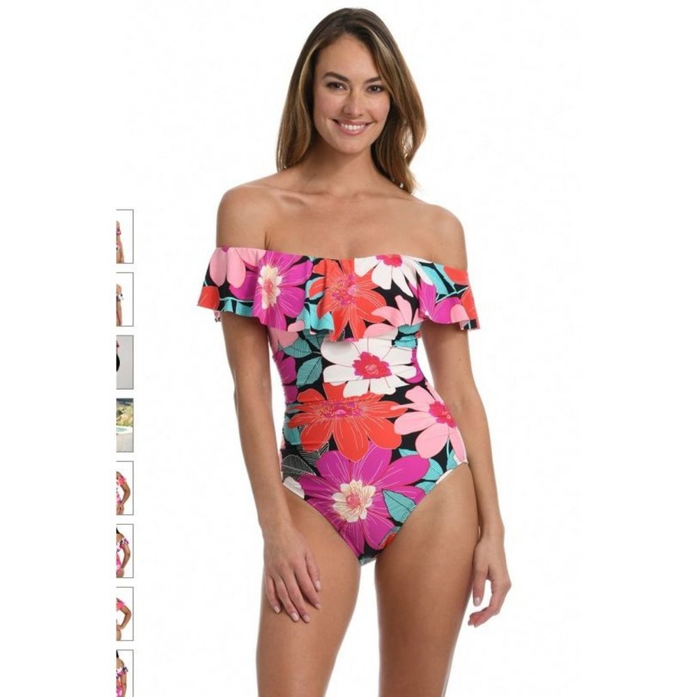 NWT! La Blanca Multi Color In Full Bloom Floral One Piece Swimsuit NEW!